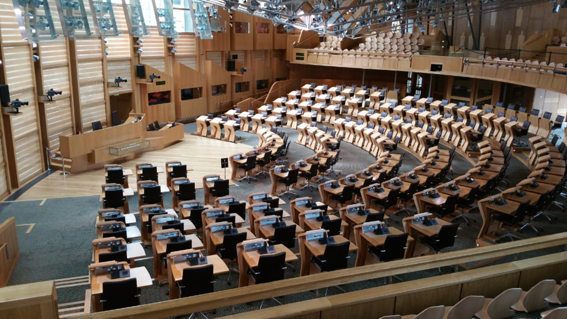 View of the Scottish Parliament Chamber.
