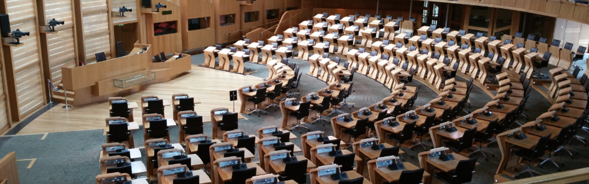 View of the Scottish Parliament Chamber.