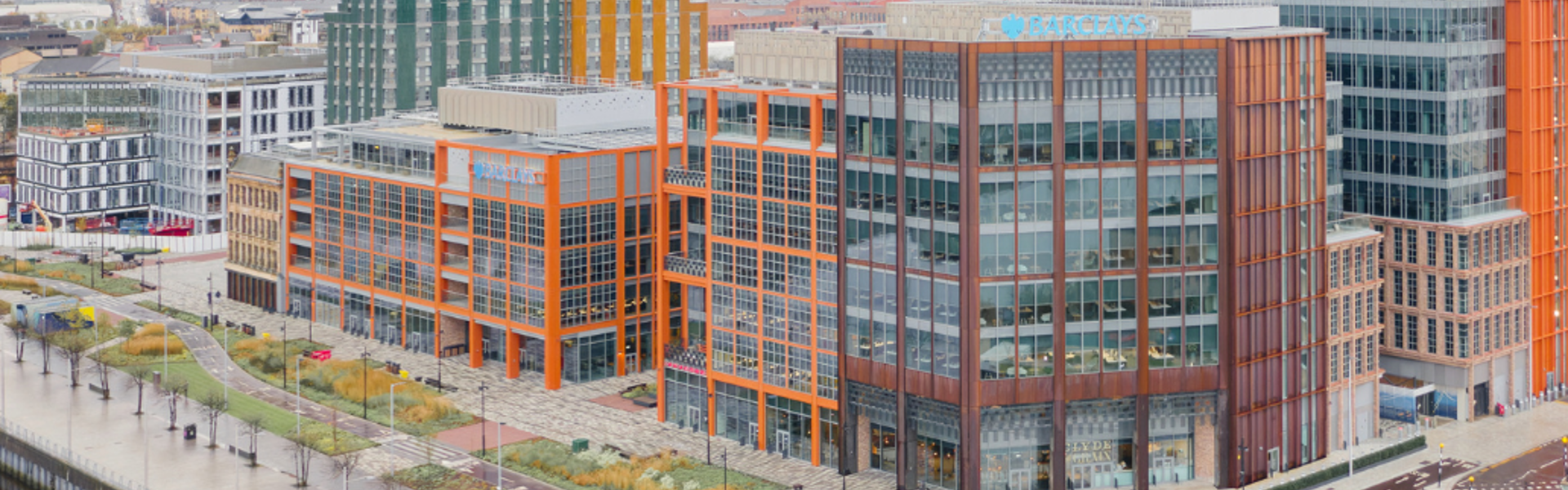 Picture of commercial office building on the banks of the Clyde in Glasgow.
